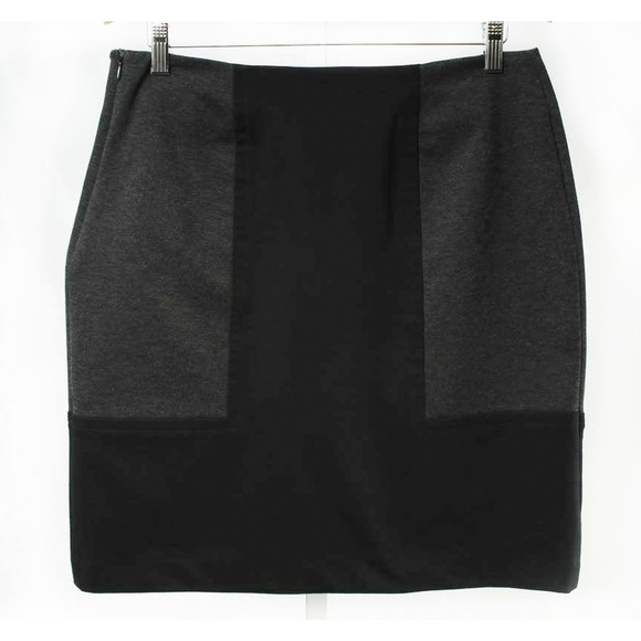WORTHINGTON Black & Gray Colorblock Straight Ponte Pencil Skirt Size Women's 12 - Picture 2 of 3